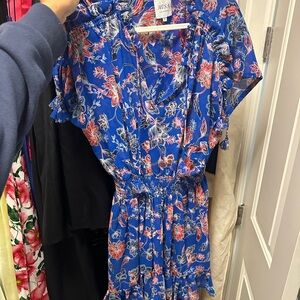 Misa Los Angeles Blue Floral Mini Dress